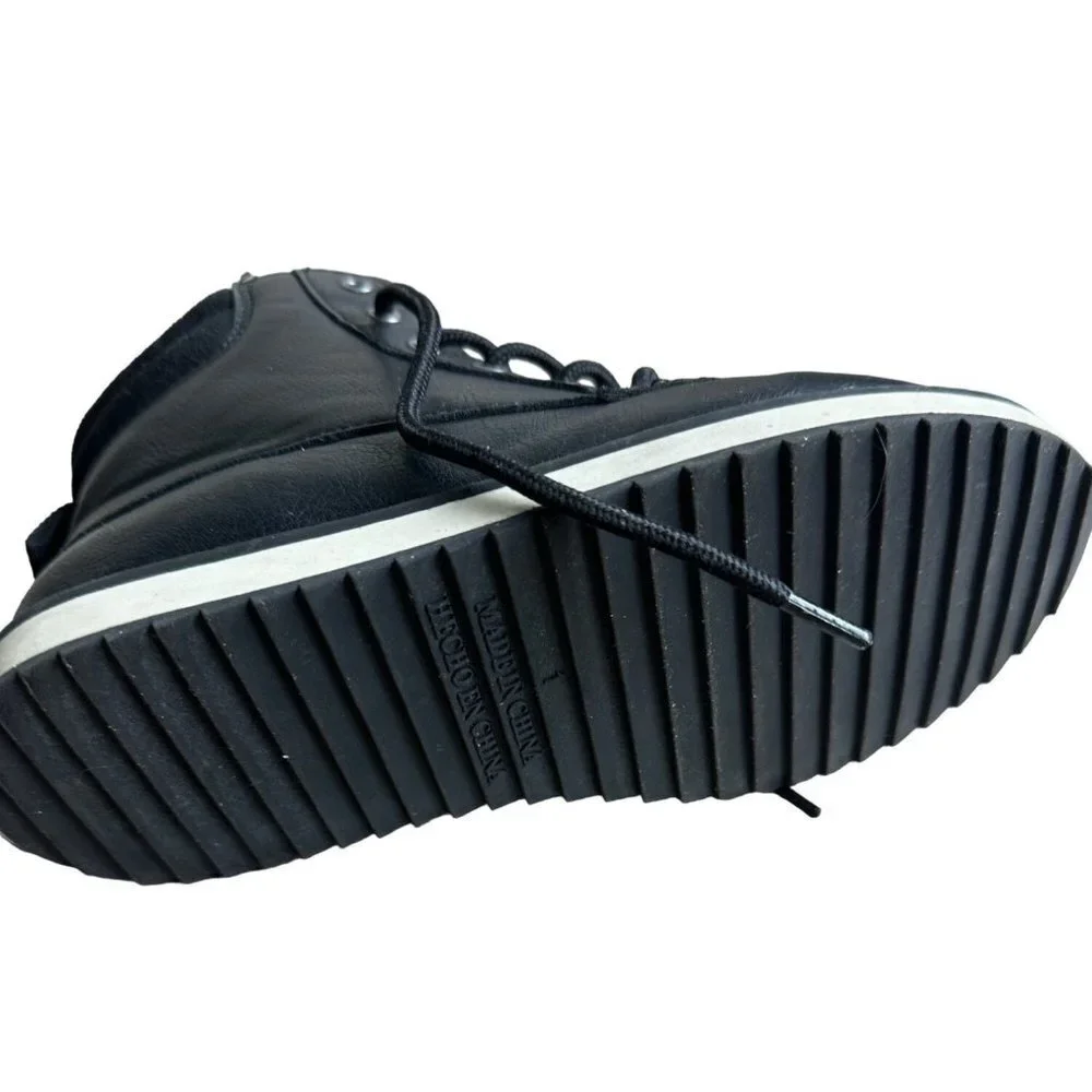 Naturalizer Unisex Youth Oxford, Black Zipper Up Size 4 UK 3 Sku 2264